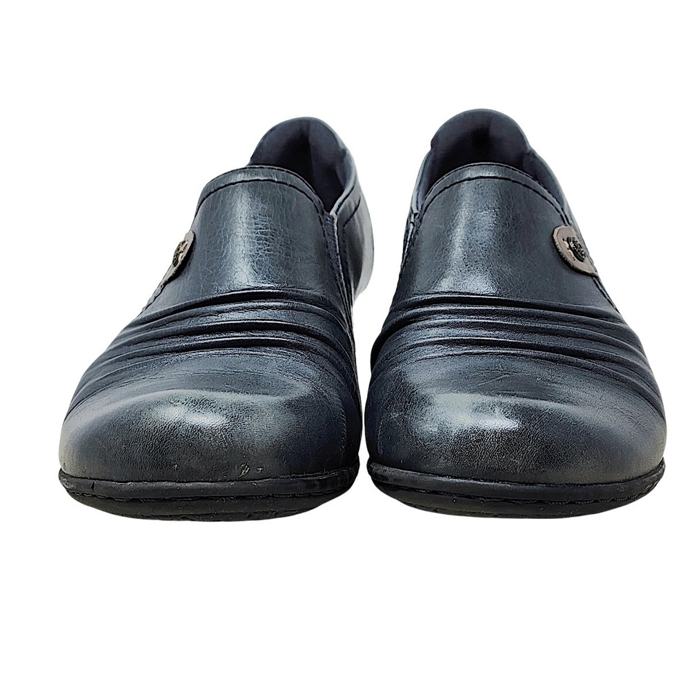 Rockport Adele Booties 8 Women Slate Gray Leather Ruched Slip On Career Comfort - Picture 4 of 12